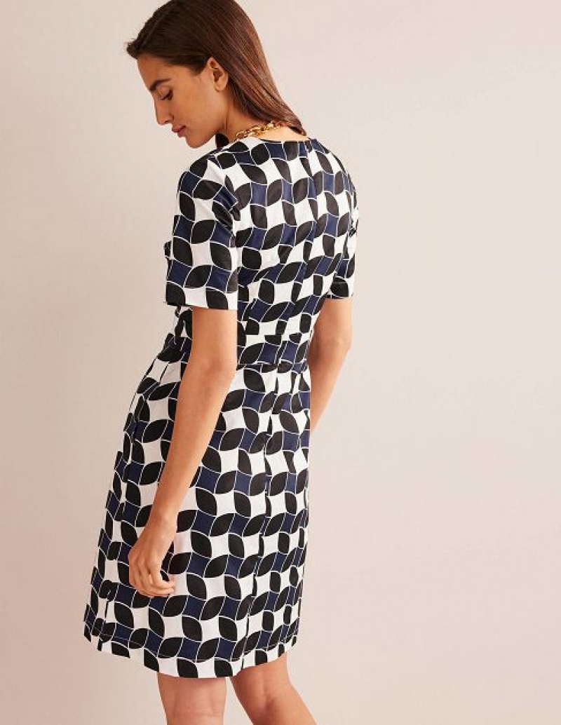 Navy Women's Boden Alexa Cotton Dress | 36175XDVO