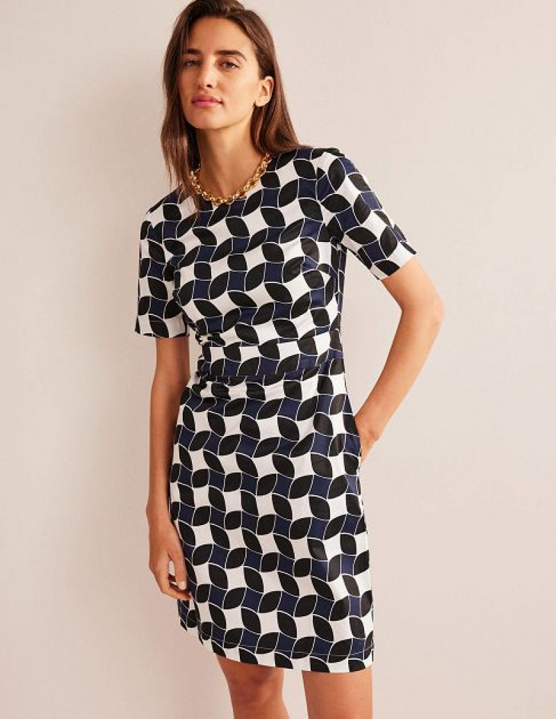 Navy Women's Boden Alexa Cotton Dress | 36175XDVO