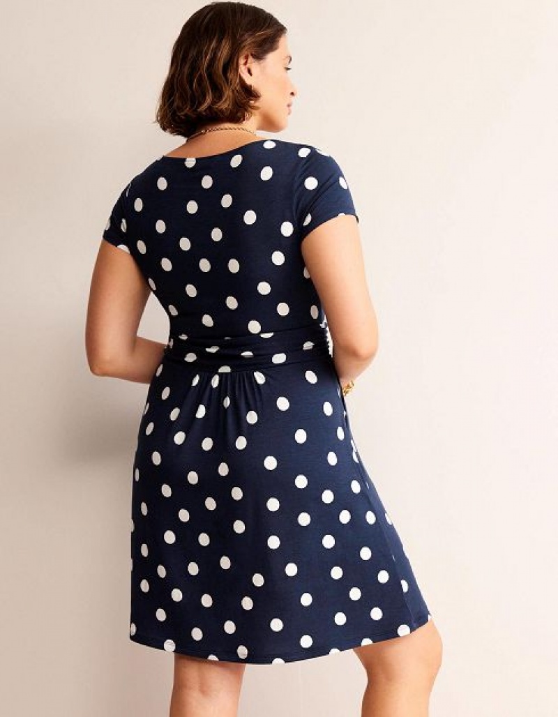 Navy Women's Boden Amelie Jersey Dress | 41506AOUL