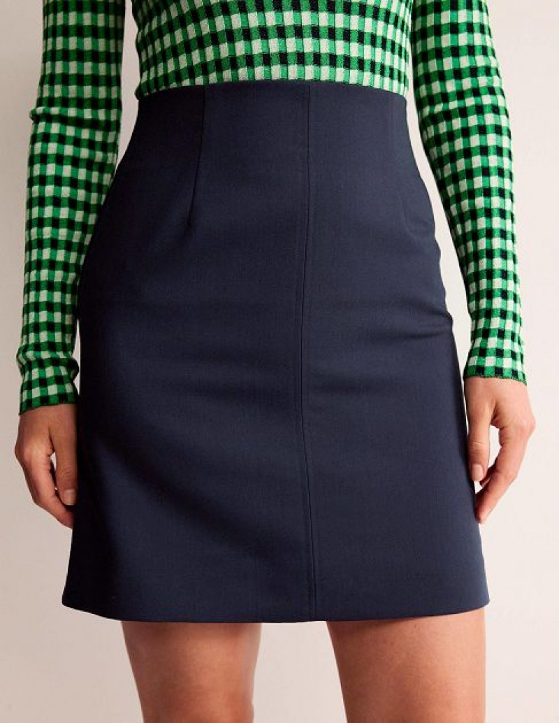 Navy Women's Boden Bi-stretch Skirts | 38197ZDSJ