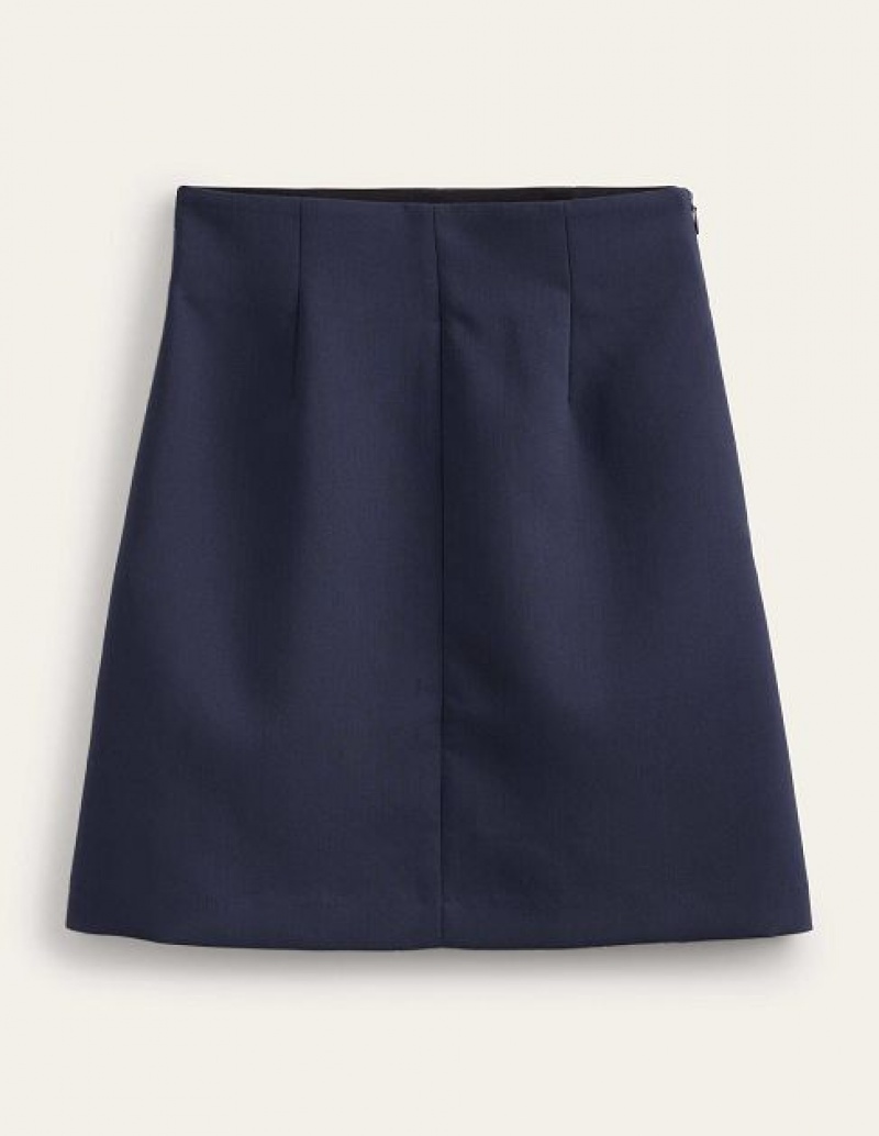 Navy Women's Boden Bi-stretch Skirts | 38197ZDSJ