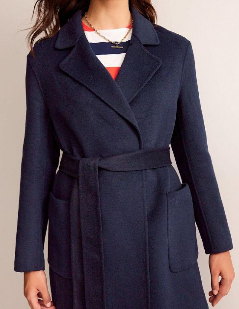 Navy Women's Boden Bristol Wool-blend Coats | 28914THRV