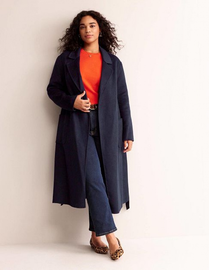 Navy Women's Boden Bristol Wool-blend Coats | 28914THRV