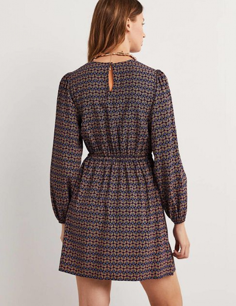 Navy Women's Boden Crew Neck Dress | 25978PMAS