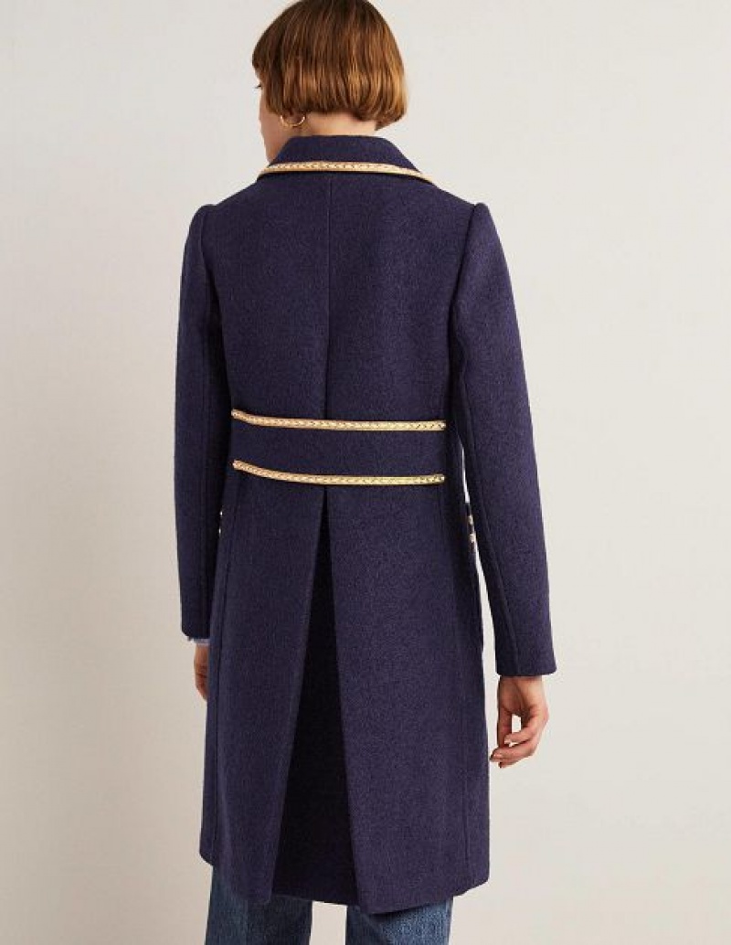 Navy Women's Boden Double Breasted Military Coats | 82745UGFO