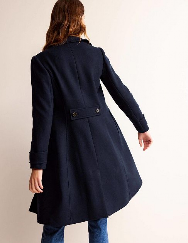 Navy Women's Boden Durham Wool Collared Coats | 71265RVXY