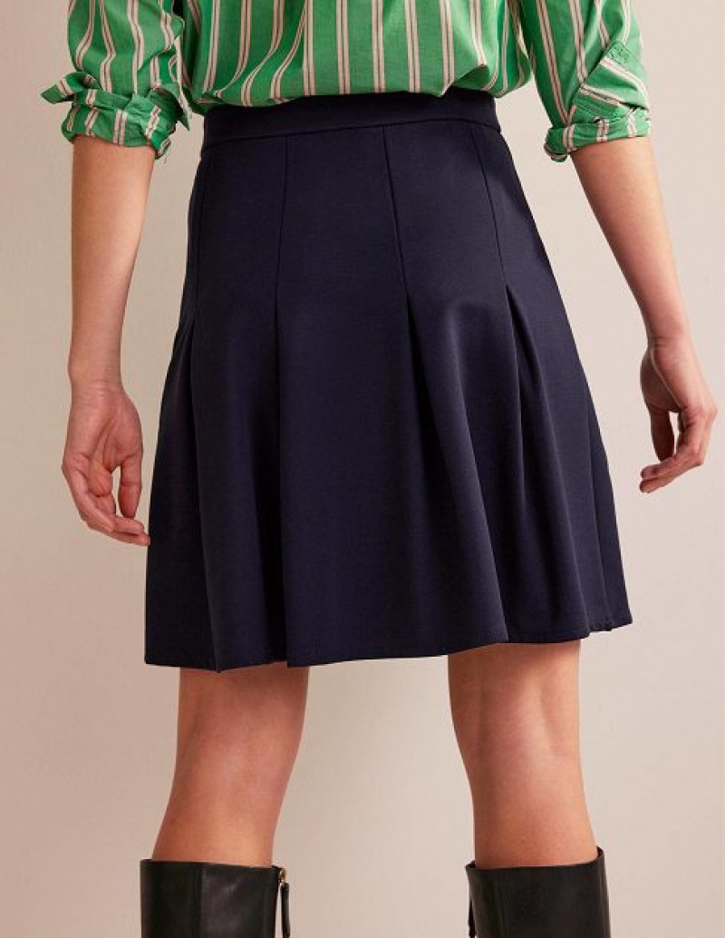 Navy Women's Boden Flippy Ponte Skirts | 70923VINR