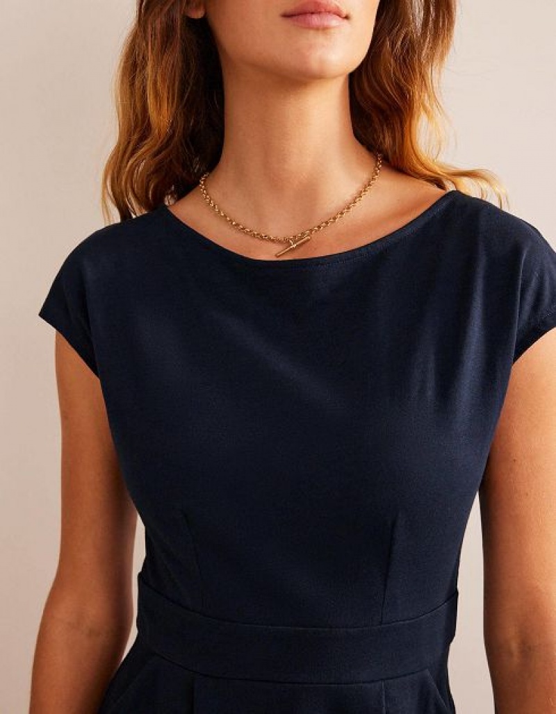 Navy Women's Boden Florrie Jersey Dress | 13074HCBG