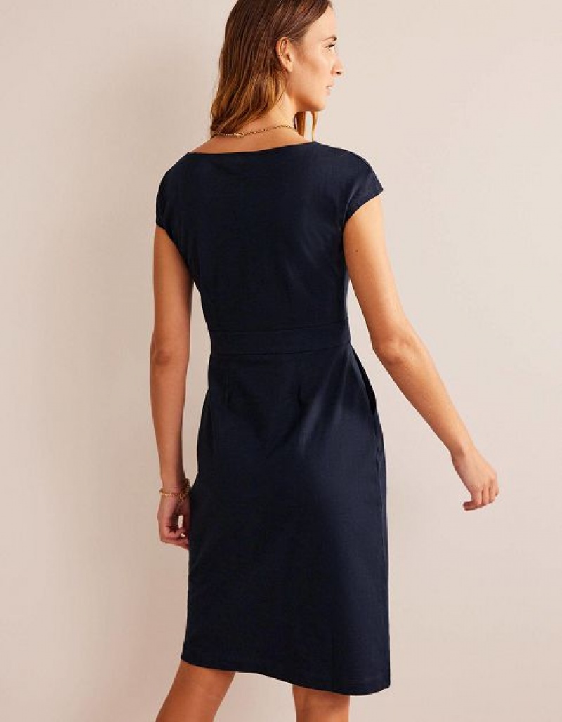 Navy Women's Boden Florrie Jersey Dress | 13074HCBG