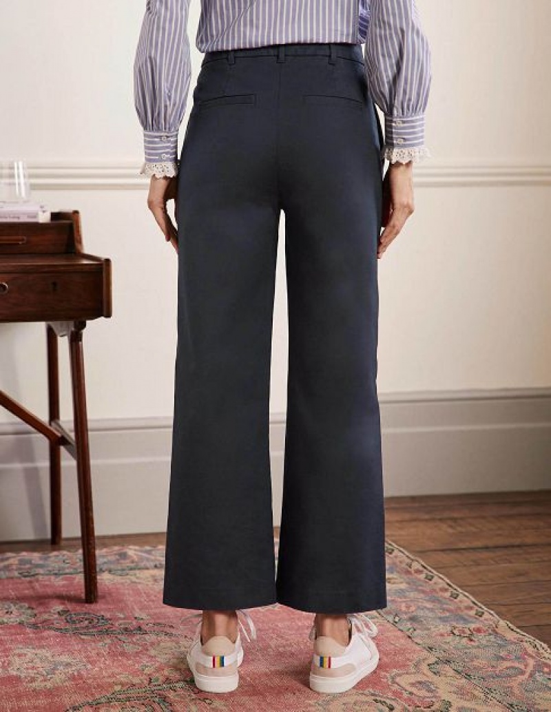 Navy Women's Boden High Waisted Richmond Pants | 16095KSDE