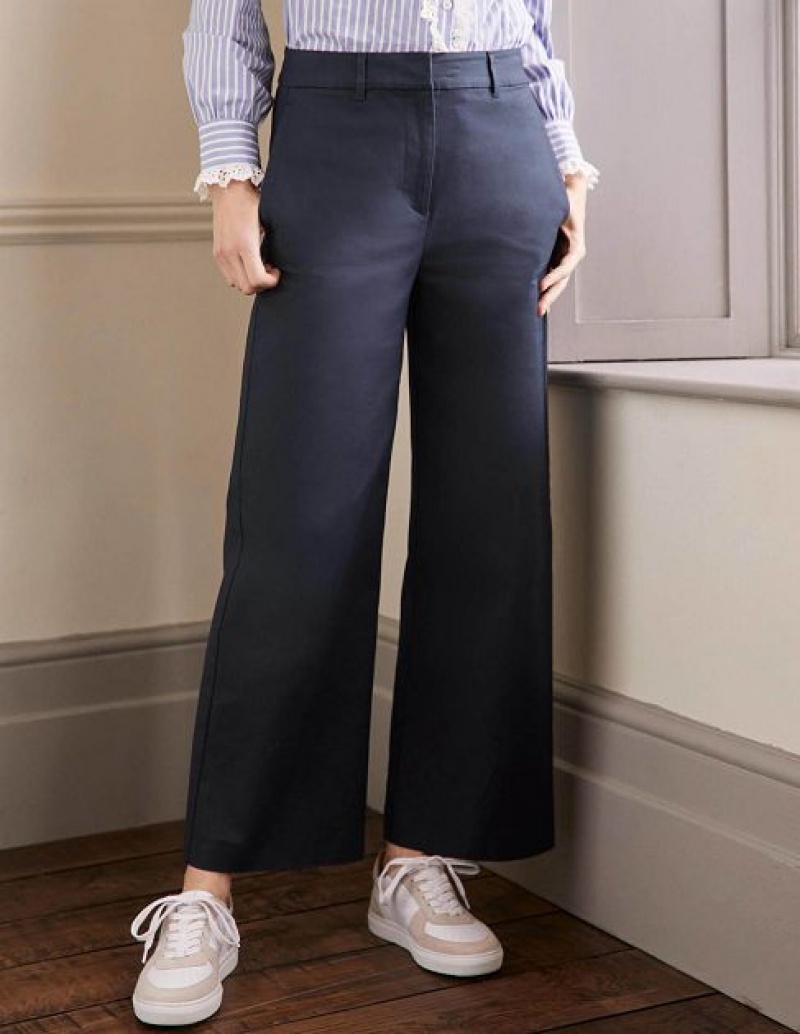 Navy Women's Boden High Waisted Richmond Pants | 16095KSDE