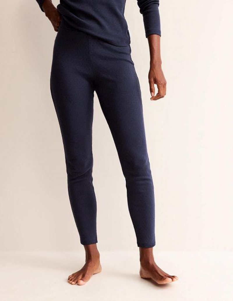 Navy Women's Boden Jersey Leggings Pajamas | 40712CBWT