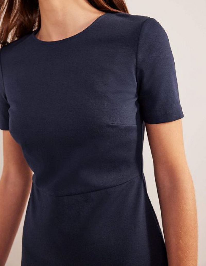 Navy Women's Boden Jersey Mini Dress | 95384BFPJ