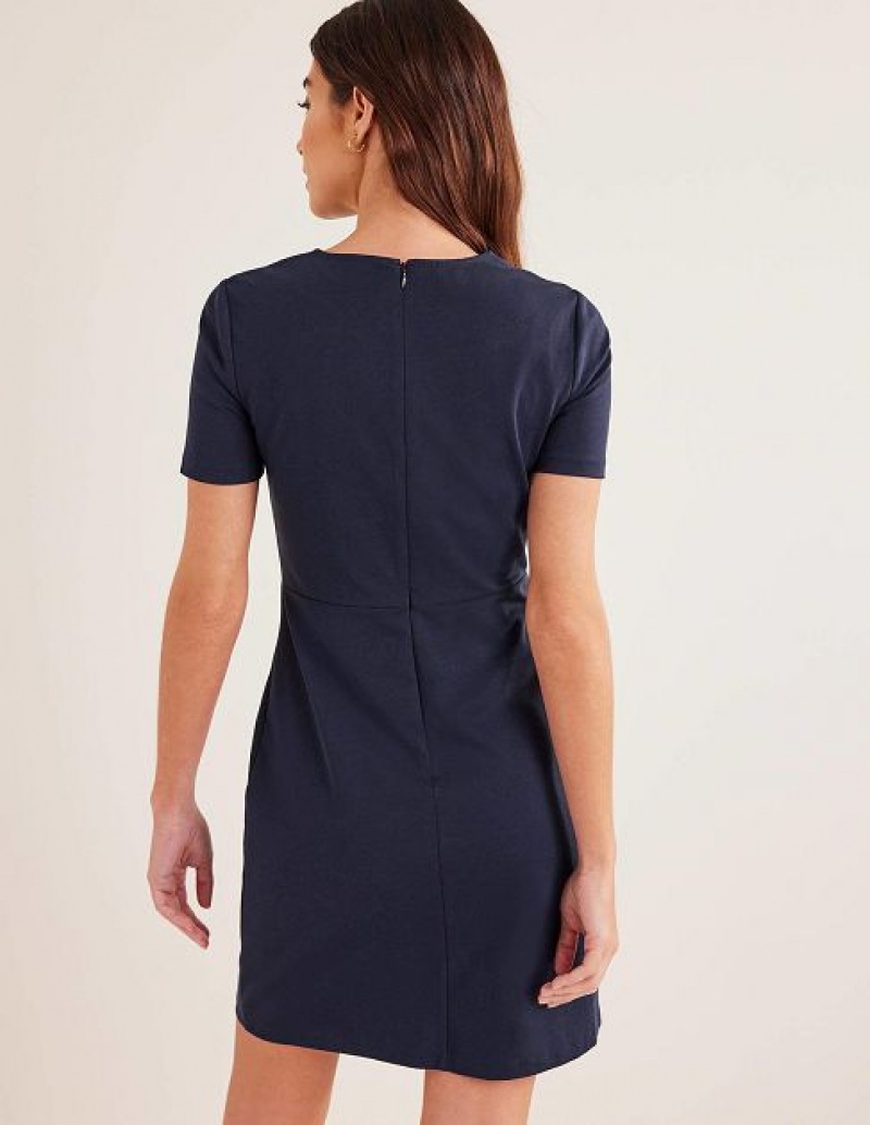 Navy Women's Boden Jersey Mini Dress | 95384BFPJ