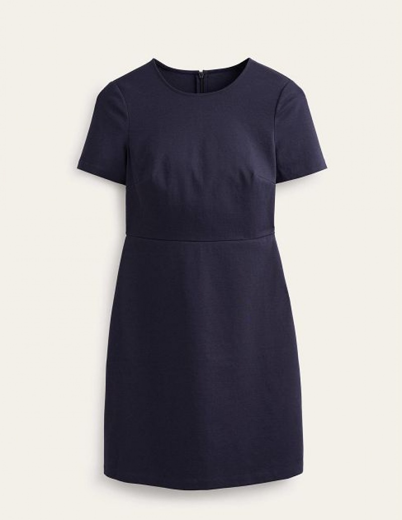 Navy Women's Boden Jersey Mini Dress | 95384BFPJ