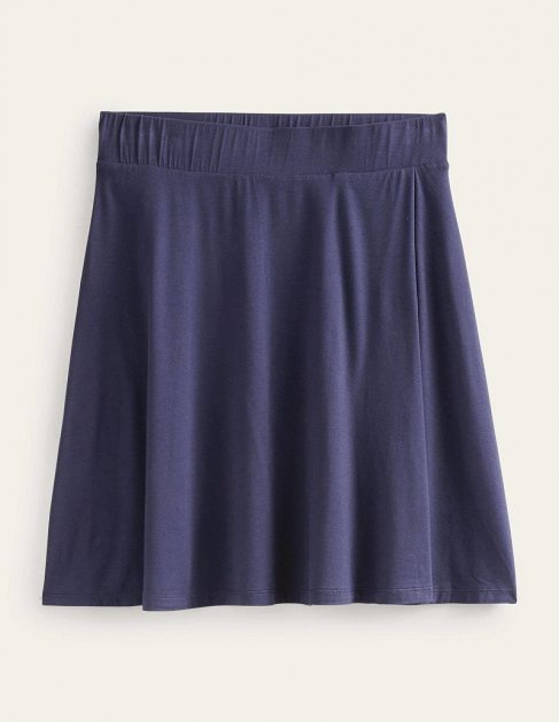 Navy Women's Boden Jersey Wrap Skirts | 34807SNPY