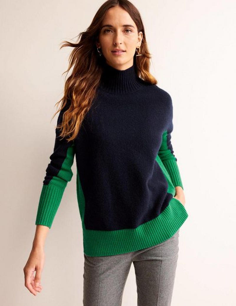 Navy Women's Boden Jessica Oversized Sweaters | 21340ZWAR