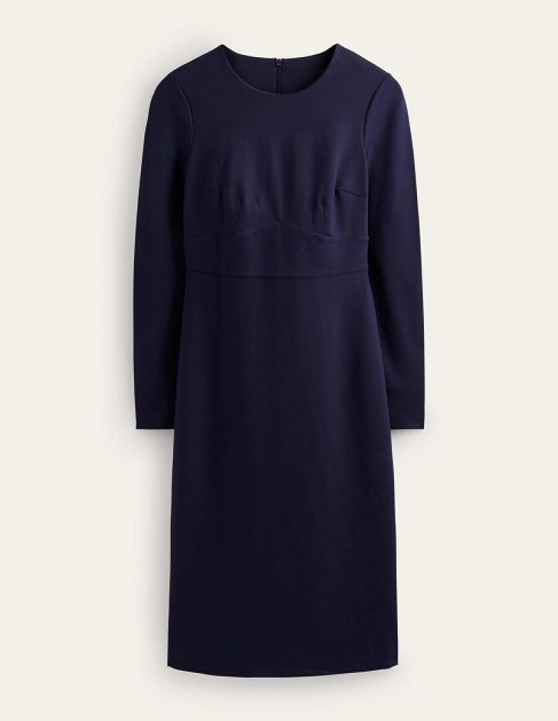 Navy Women's Boden Nadia Jersey Midi Dress | 63915EWYK