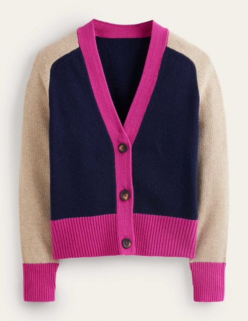 Navy Women's Boden Olivia Merino Cardigan | 65048TIMH