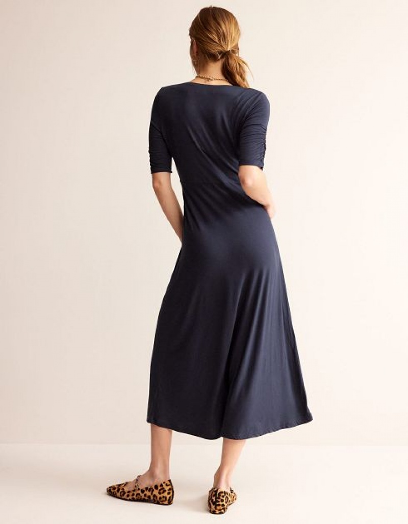 Navy Women's Boden Rebecca Jersey Midi Dress | 78135APYE