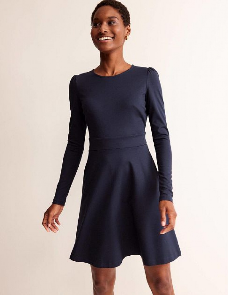 Navy Women's Boden Sabrina Ponte Dress | 51296JXFY