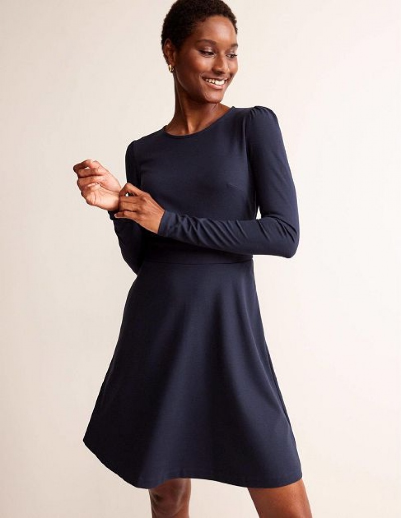 Navy Women\'s Boden Sabrina Ponte Dress | 51296JXFY