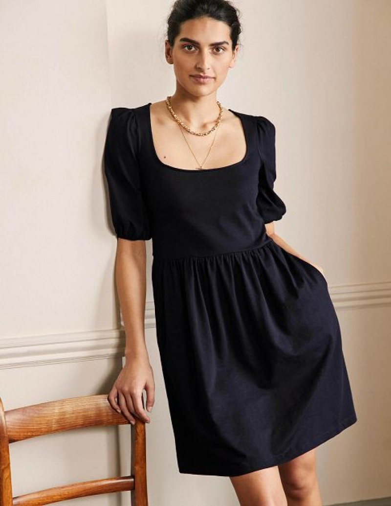 Navy Women\'s Boden Square Neck Jersey Dress | 94635OXDQ