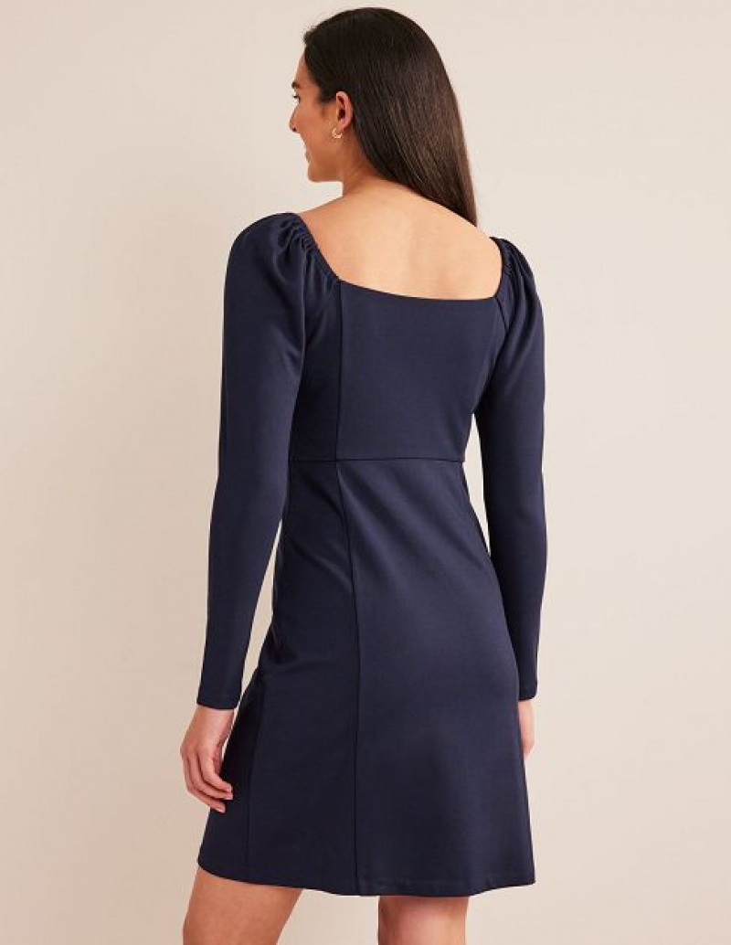 Navy Women's Boden Square Neck Jersey Mini Dress | 85107VGQD