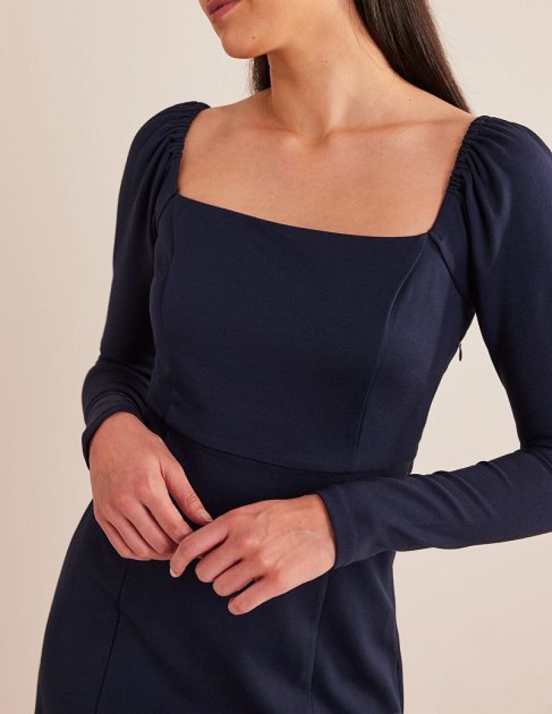 Navy Women's Boden Square Neck Jersey Mini Dress | 85107VGQD