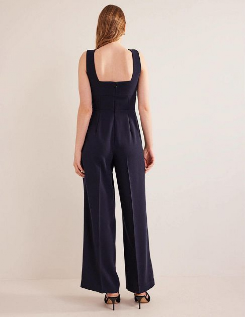 Navy Women's Boden Sweetheart Wideleg Jumpsuit | 13245FYER