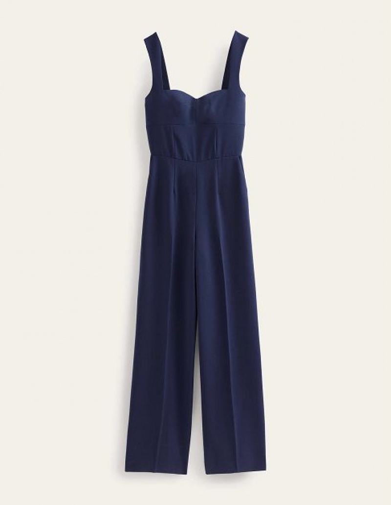 Navy Women's Boden Sweetheart Wideleg Jumpsuit | 13245FYER