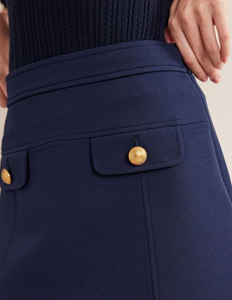 Navy Women's Boden Tailored A-line Skirts | 74809CUWN