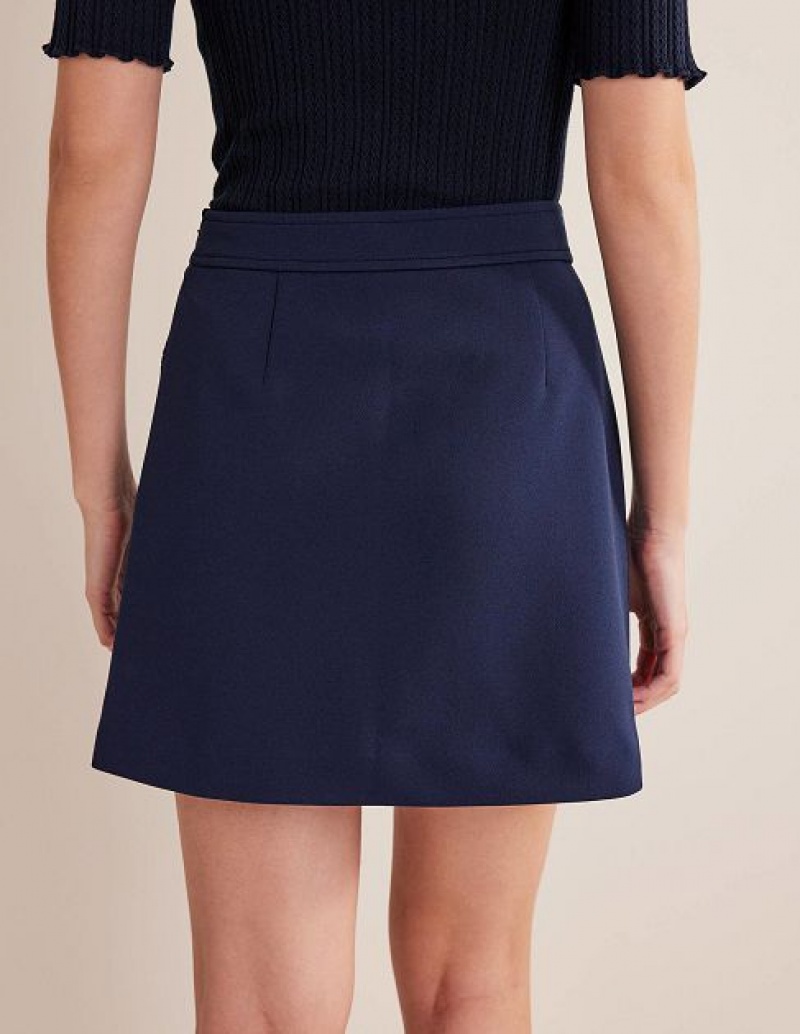 Navy Women's Boden Tailored A-line Skirts | 74809CUWN