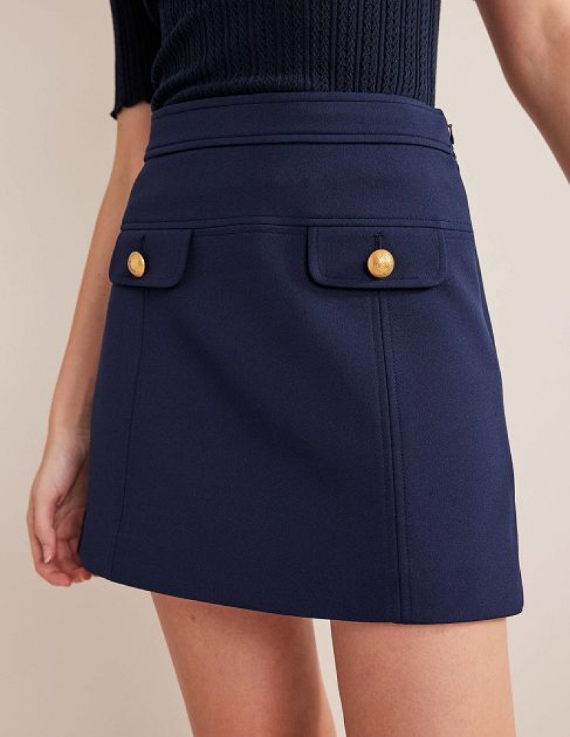 Navy Women's Boden Tailored A-line Skirts | 74809CUWN