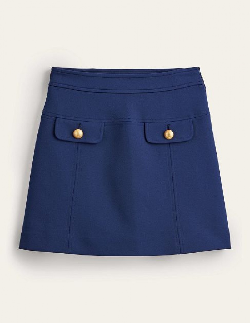 Navy Women's Boden Tailored A-line Skirts | 74809CUWN