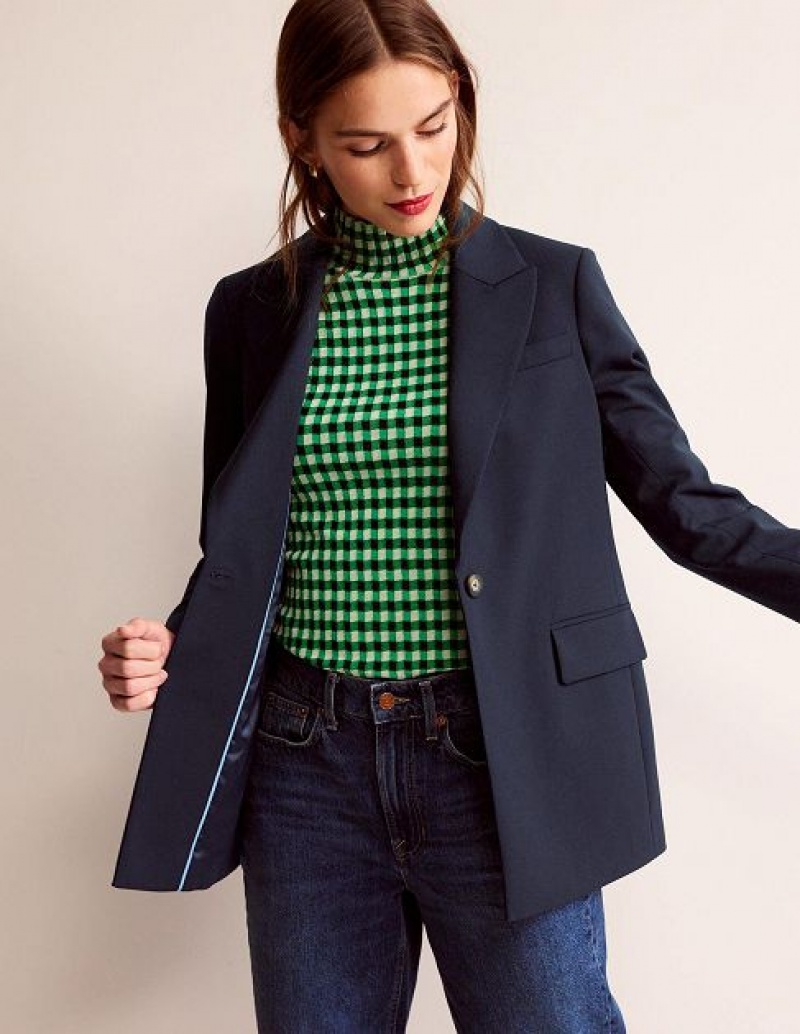 Navy Women's Boden The Bloomsbury Wool Blazers | 12453UQRB