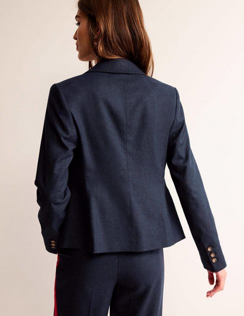 Navy Women's Boden The Canonbury Wool Blazers | 53186DCUG