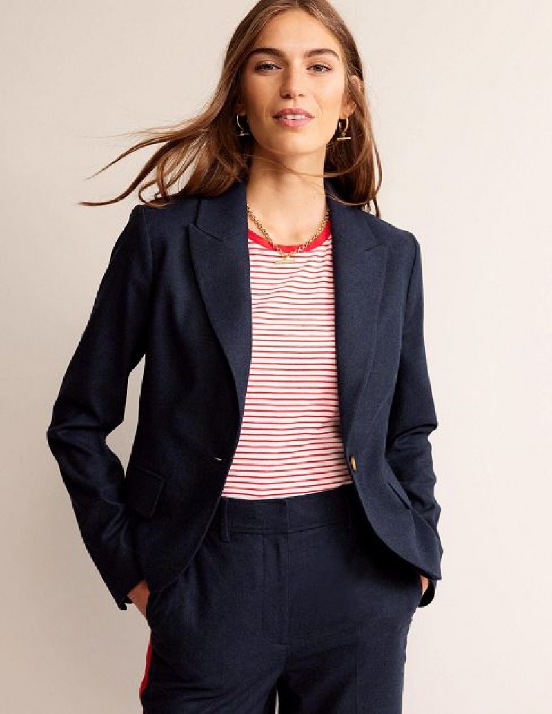 Navy Women\'s Boden The Canonbury Wool Blazers | 53186DCUG