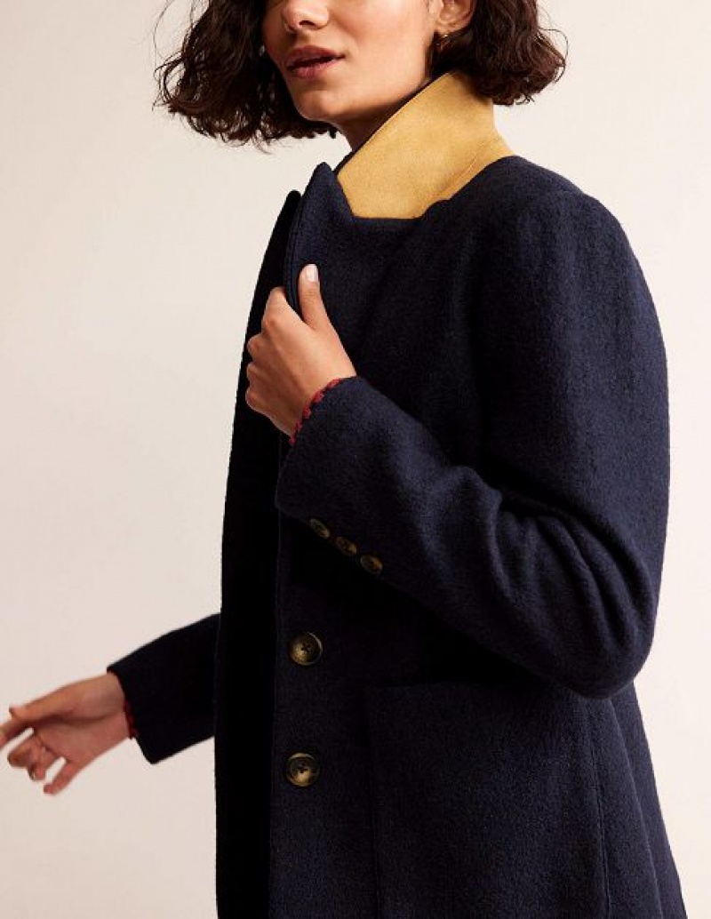 Navy Women's Boden The Marylebone Textured Blazers | 03452HBDS