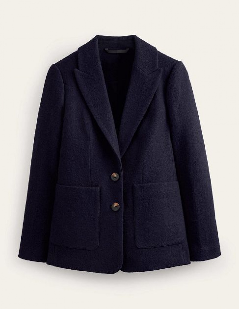 Navy Women's Boden The Marylebone Textured Blazers | 03452HBDS