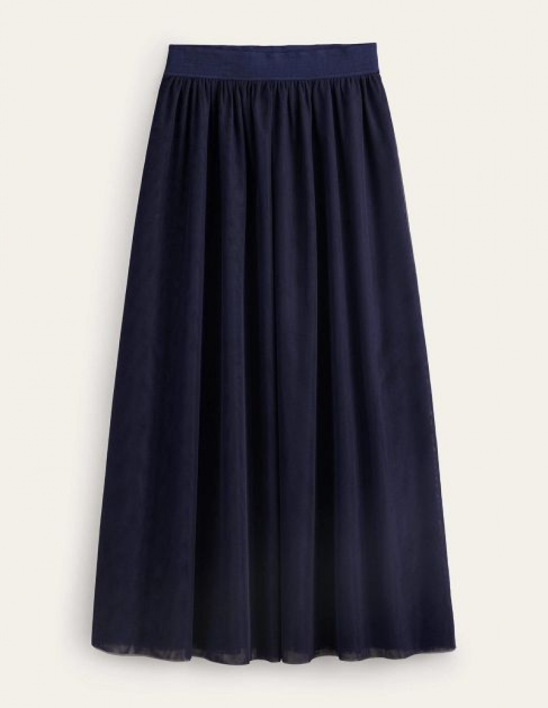 Navy Women's Boden Tulle Full Skirts | 16780FZTP