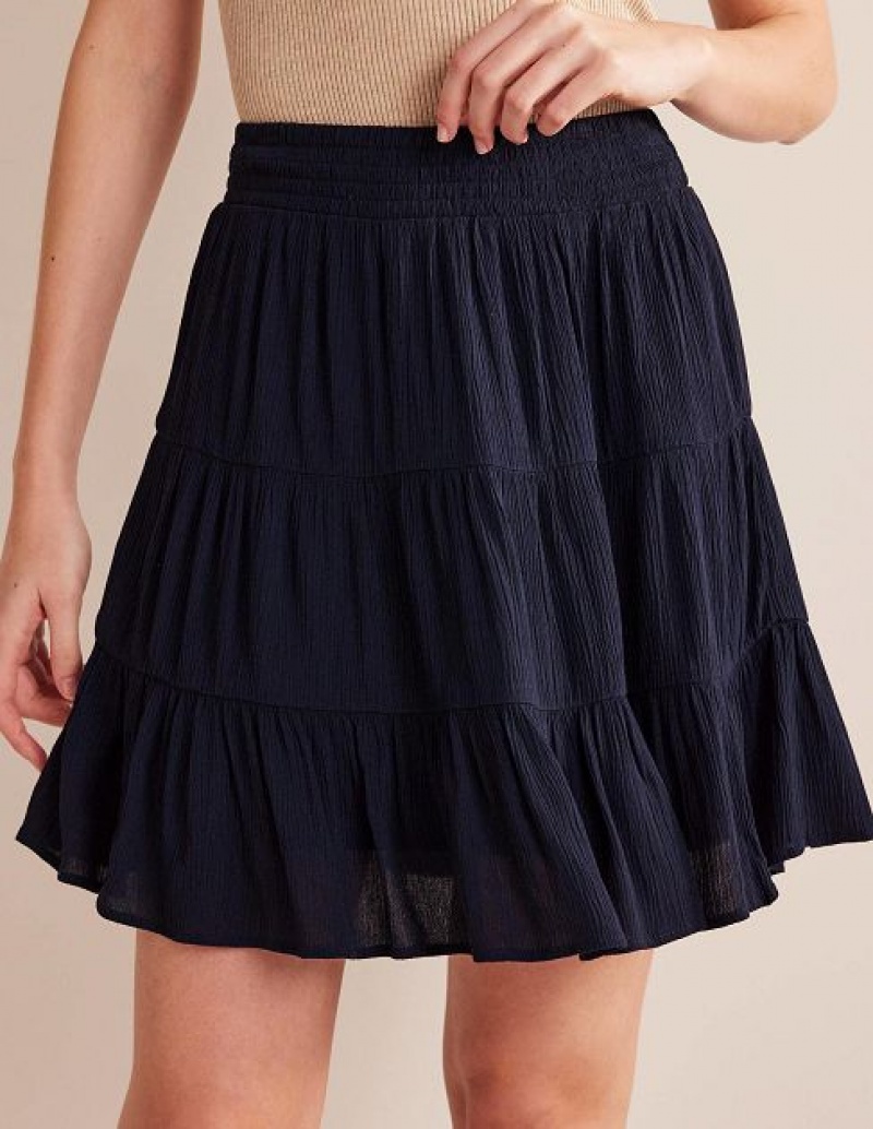 Navy Women's Boden Vacation Skirts | 43617CMGJ