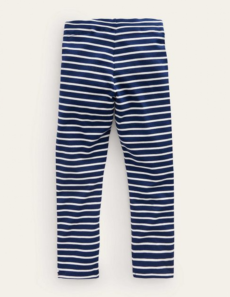 Navy / White Kids' Boden Applique Leggings | 18023ZDJP