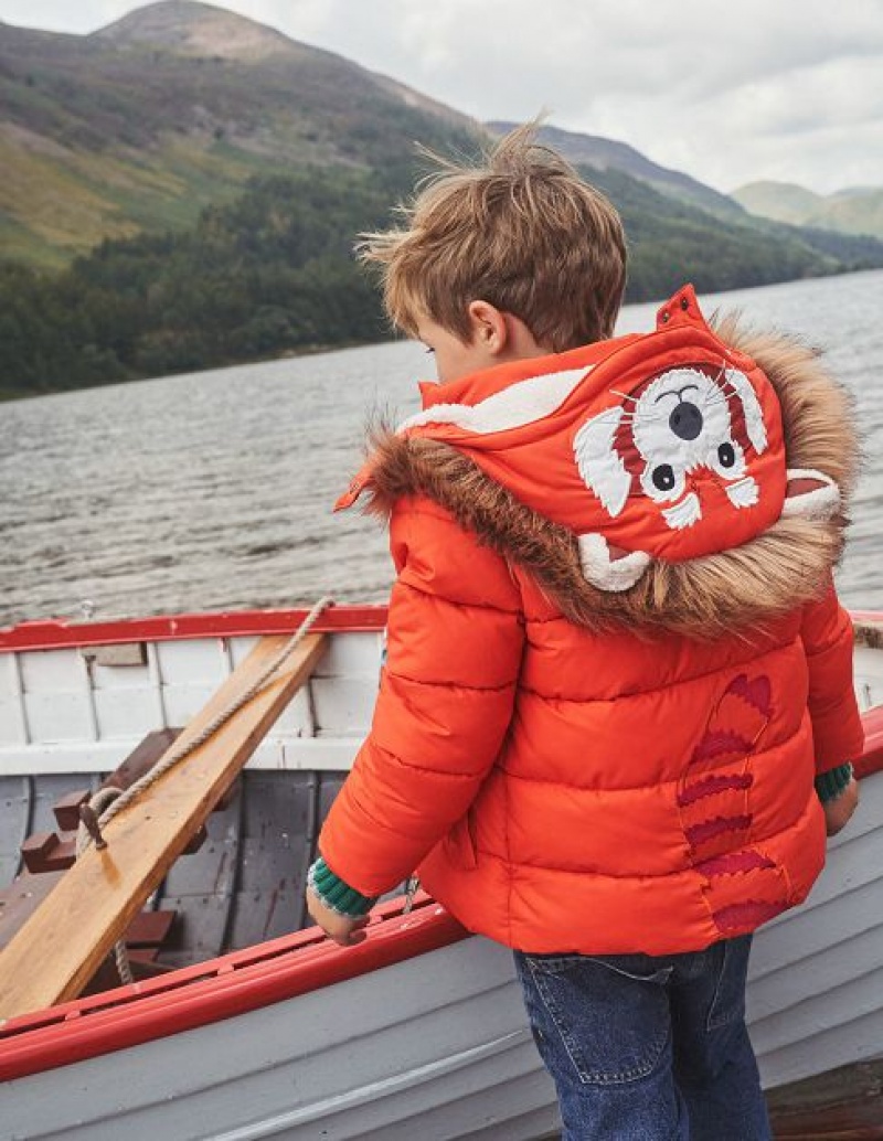 Orange Kids' Boden Fun Padded Jackets | 15349YANM