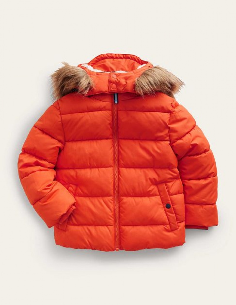 Orange Kids' Boden Fun Padded Jackets | 15349YANM