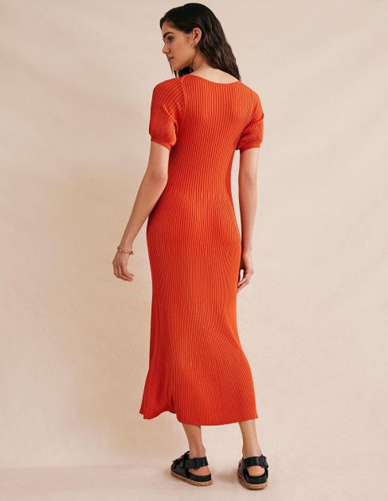 Orange Women's Boden Angled Empire Knitted Dress | 47935WSYA