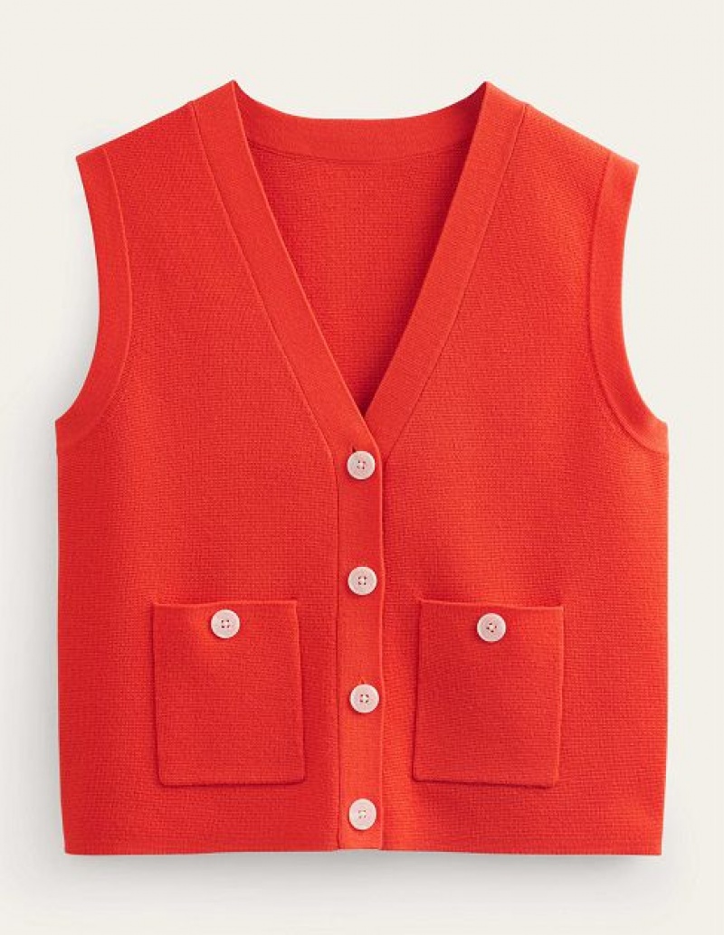 Orange Women's Boden Cardigan Tanks | 94358AHTK