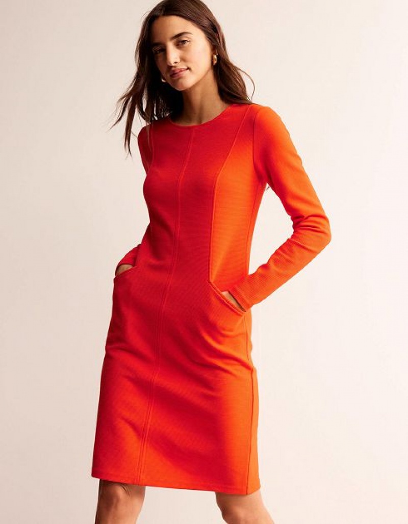 Orange Women's Boden Ellen Ottoman Dress | 71523AIVR