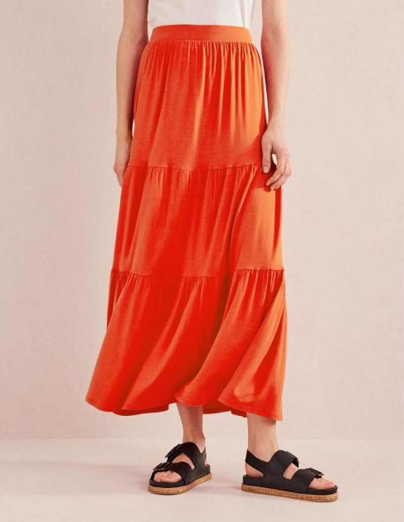 Orange Women's Boden Jersey Skirts | 60583IRGW