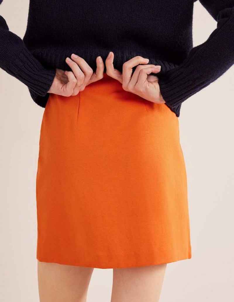 Orange Women's Boden Side Split Jersey Skirts | 75803OXRD